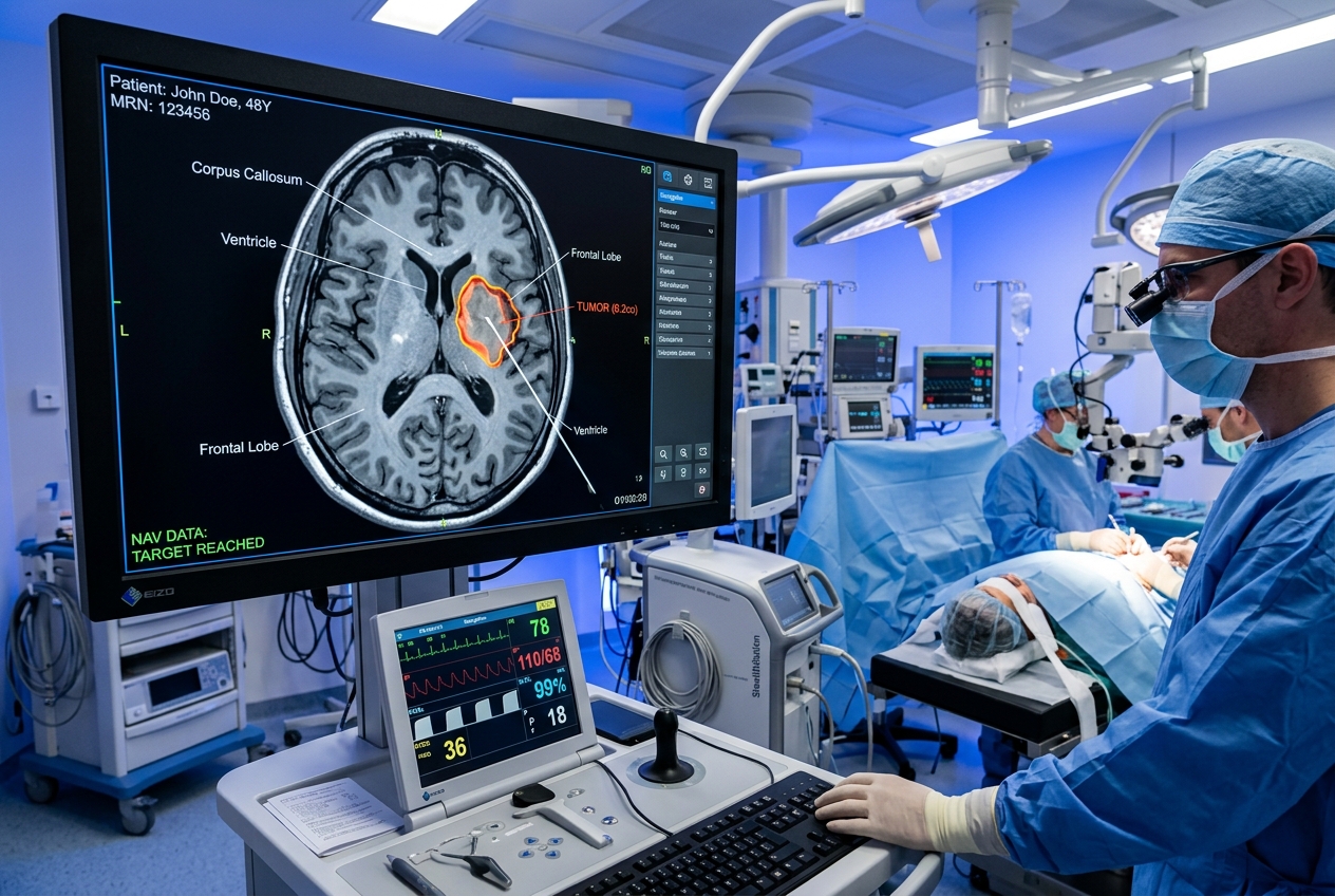 Successful Extraction of Large Brain Tumor near Brainstem